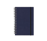 Notebook with Graph Paper, Navy Linen Journal, JournalBooks®, Wirebound Journal