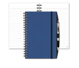Notebook with Graph Paper, Blue Linen Journal, Notebook with Pen, JournalBooks®, Wirebound Journal