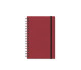 Notebook with Graph Paper, Red Linen Journal, JournalBooks®, Wirebound Journal